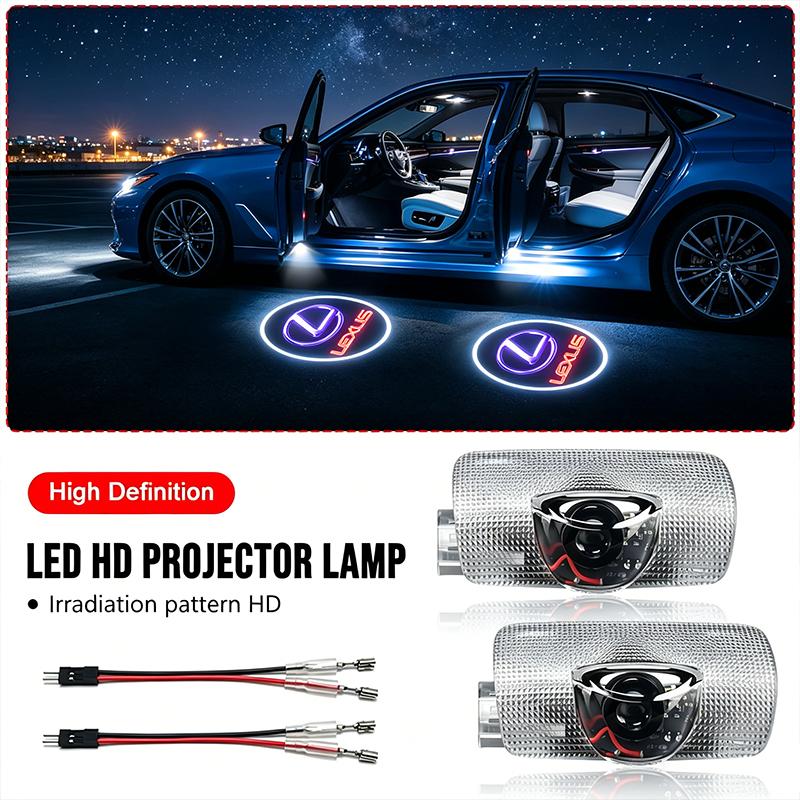 Bouchon de Valve de Voiture 2PCS/SET Lumière d'Accueil de Porte de Voiture Lampes Projecteur LED pour Voiture Autocollants Pour Lexus ES300 RX330 RX300 IS250 IS200 CT200h NX