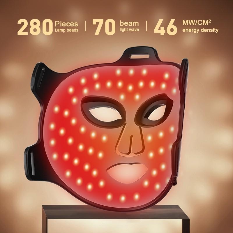 4.7W Led Light Therapy Mask Silicone 4 Color Led Therapy Anti Aging Advanced Photon Rejuvenation Instrument  Infrared Flexible Soft Mask