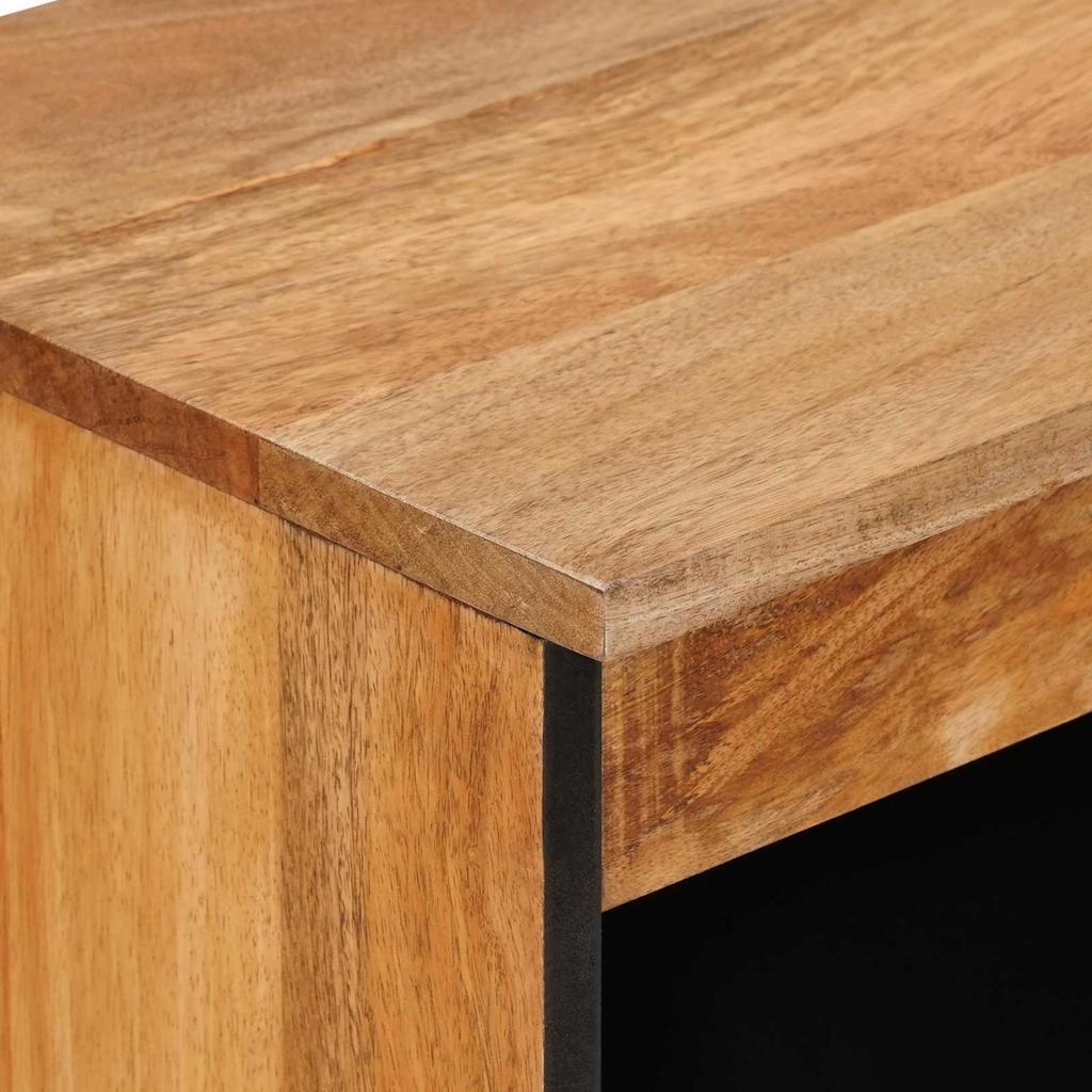 Sideboard with Storage Natural Finish 60 X 33.5 X 75 Cm Solid Mango Wood