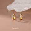 Love Row Diamond Earrings Female Personality Design Sense Tide Earrings Ins Temperament Senior Sense of Ear Jewelry Hypoallergenic Hoops