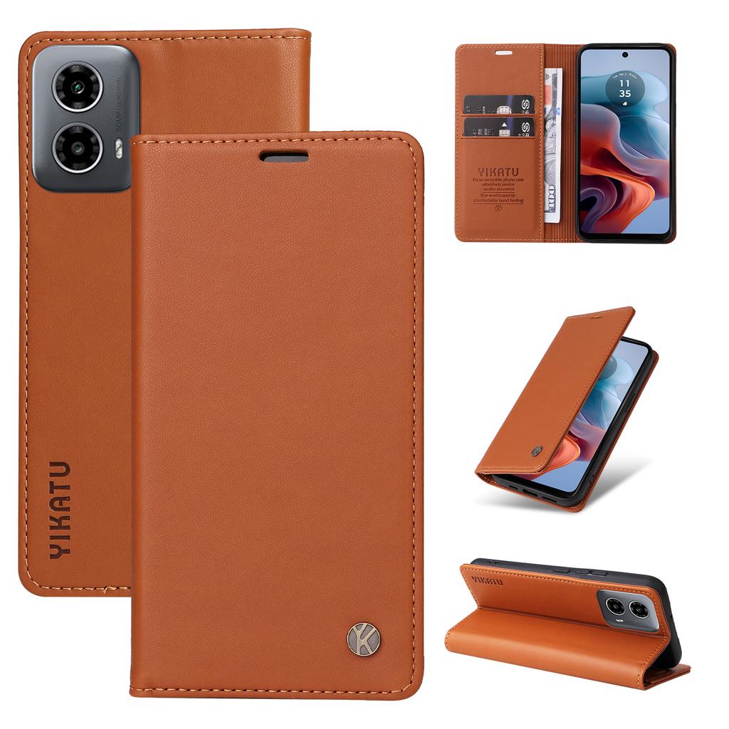 YIKATU YK-001 For Motorola Moto G45 5G/G34 5G Case Magnetic Closure Full Protection Leather Phone Cover