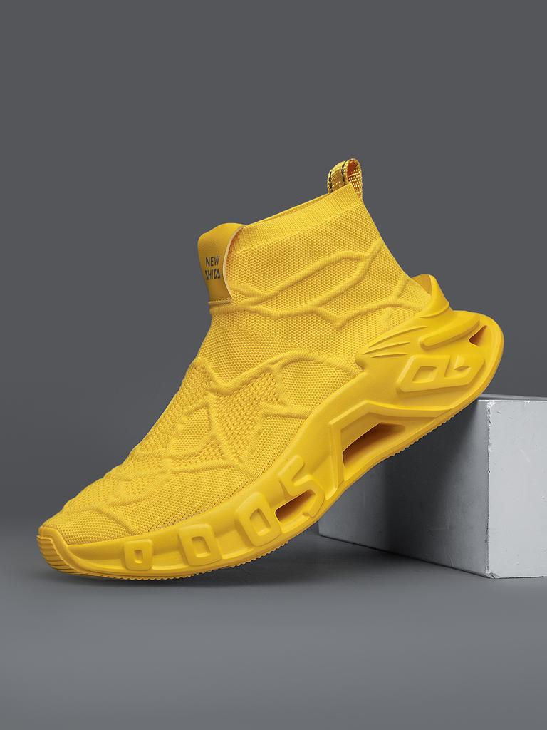 Large size new sports shoes high top fly woven mesh blade sports casual shoes blade socks shoes