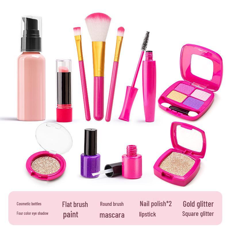 Pigmentfreies Kinderschminkset: Lippenstift, Puder, Lidschatten, Accessoires