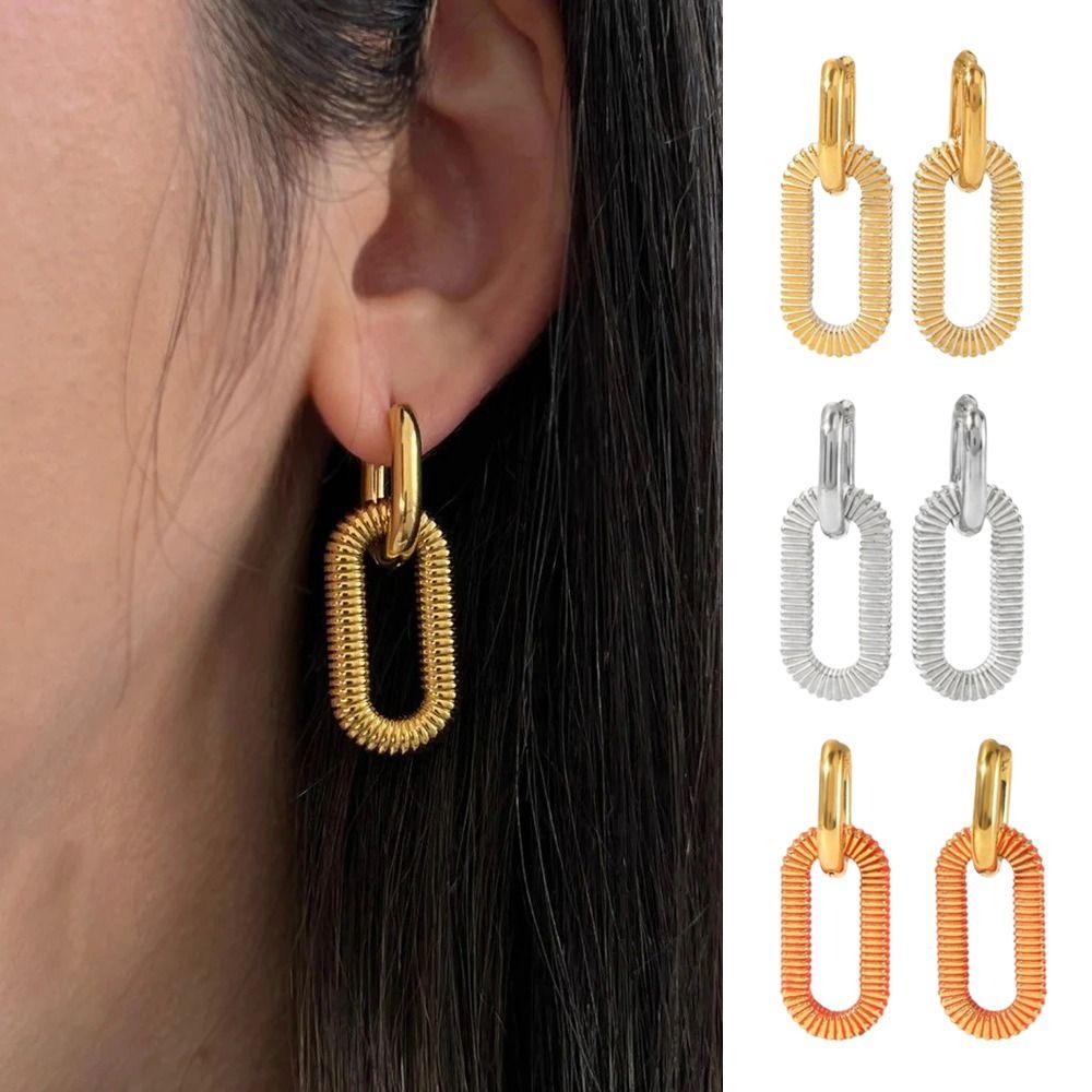 Twisted Spiral Stainless Steel Earrings Stainless Steel Drop Dangle Earrings For Women