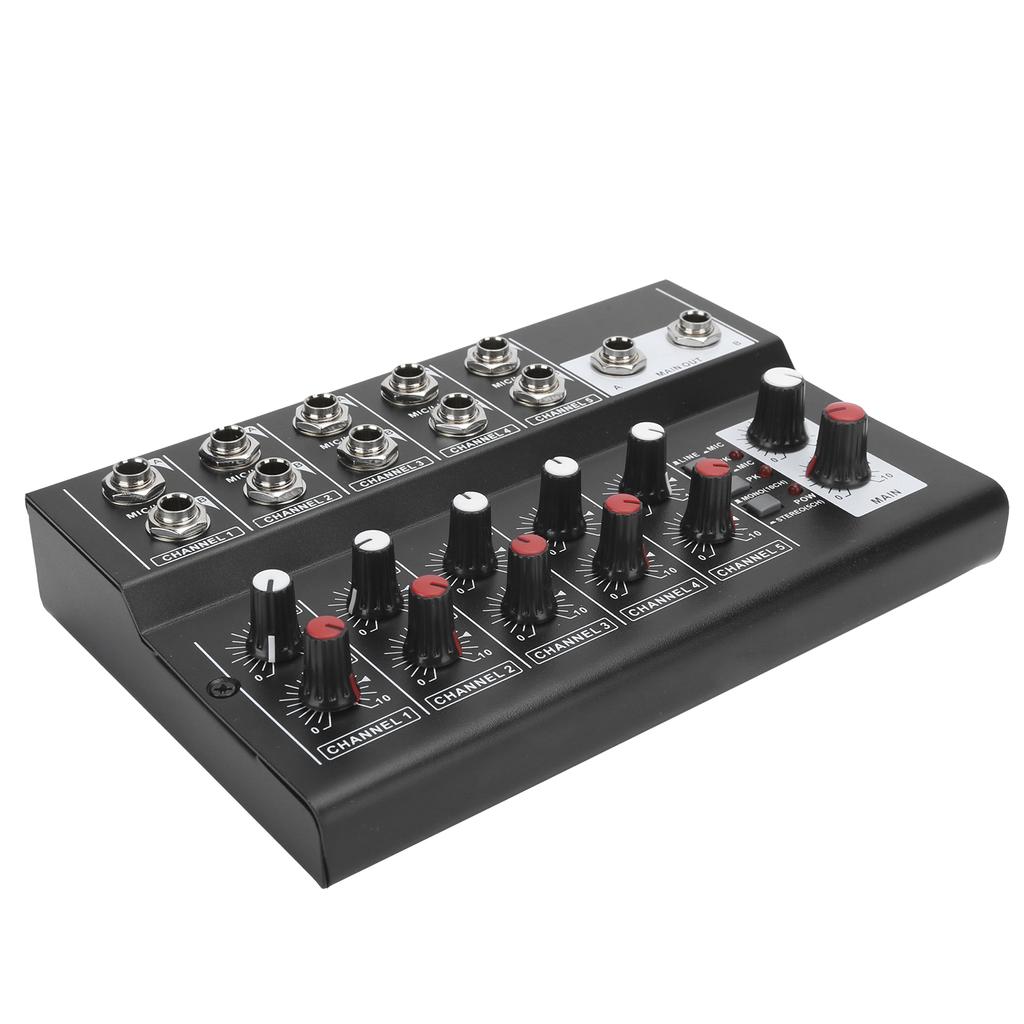 100‑240V Portable 10‑Channel Stereo O Sound Mixer Karaoke Microphone Amplifier ConsoleEU Plug