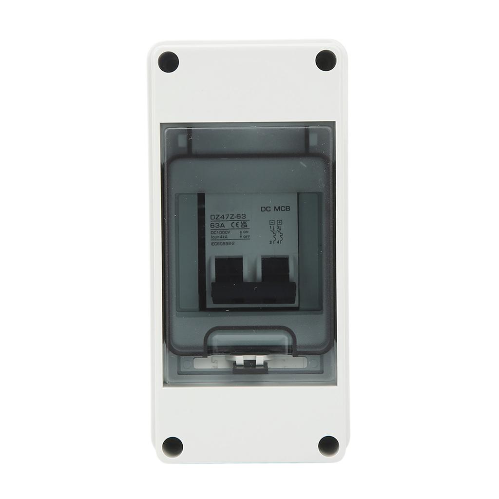 Circuit Breaker 2P 1000V DC 63A Isolation Switch with IP65 Waterproof Box for PV Solar System