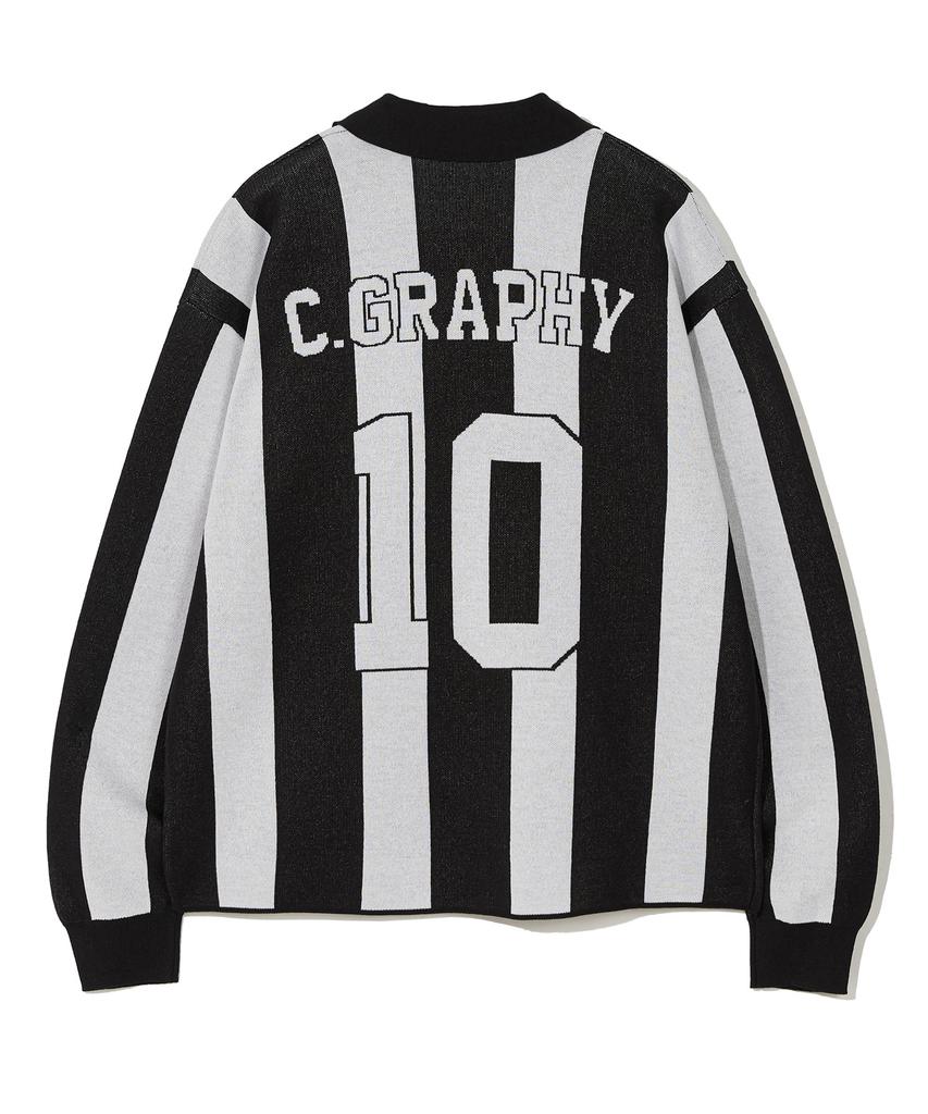 CGP C.Graphy Soccer V-Neck Collar Knit_Black