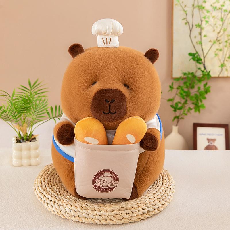Chef Capybara Plush Toy Cartoon Animal Stuffed Doll Room Decoration Gift Kids
