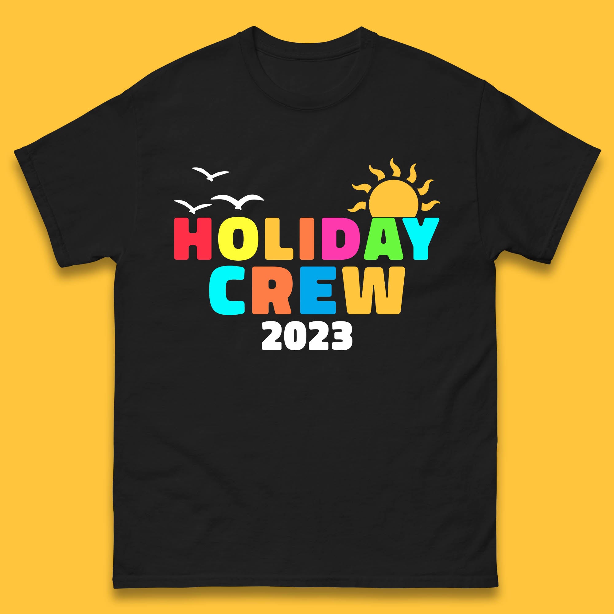 Holiday Crew 2023 Summer Vacation Beach Trip Reunion Mens Tee Top L