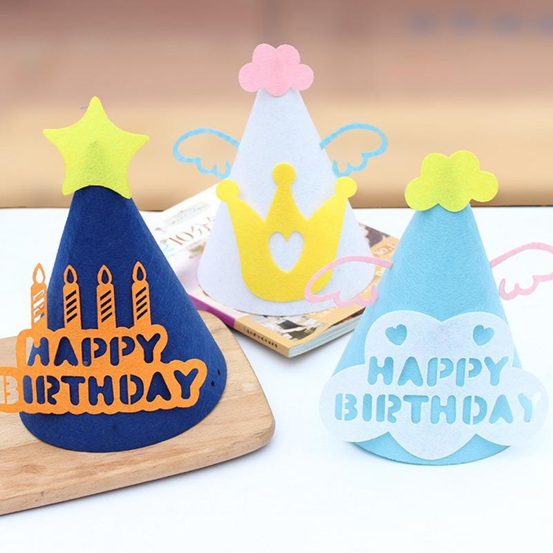 Felt Birthday Hat Fresh and Cute Birthday Hat Adorable Crown Photo Prop Party Hat Birthday Cone Hat Party Decorations