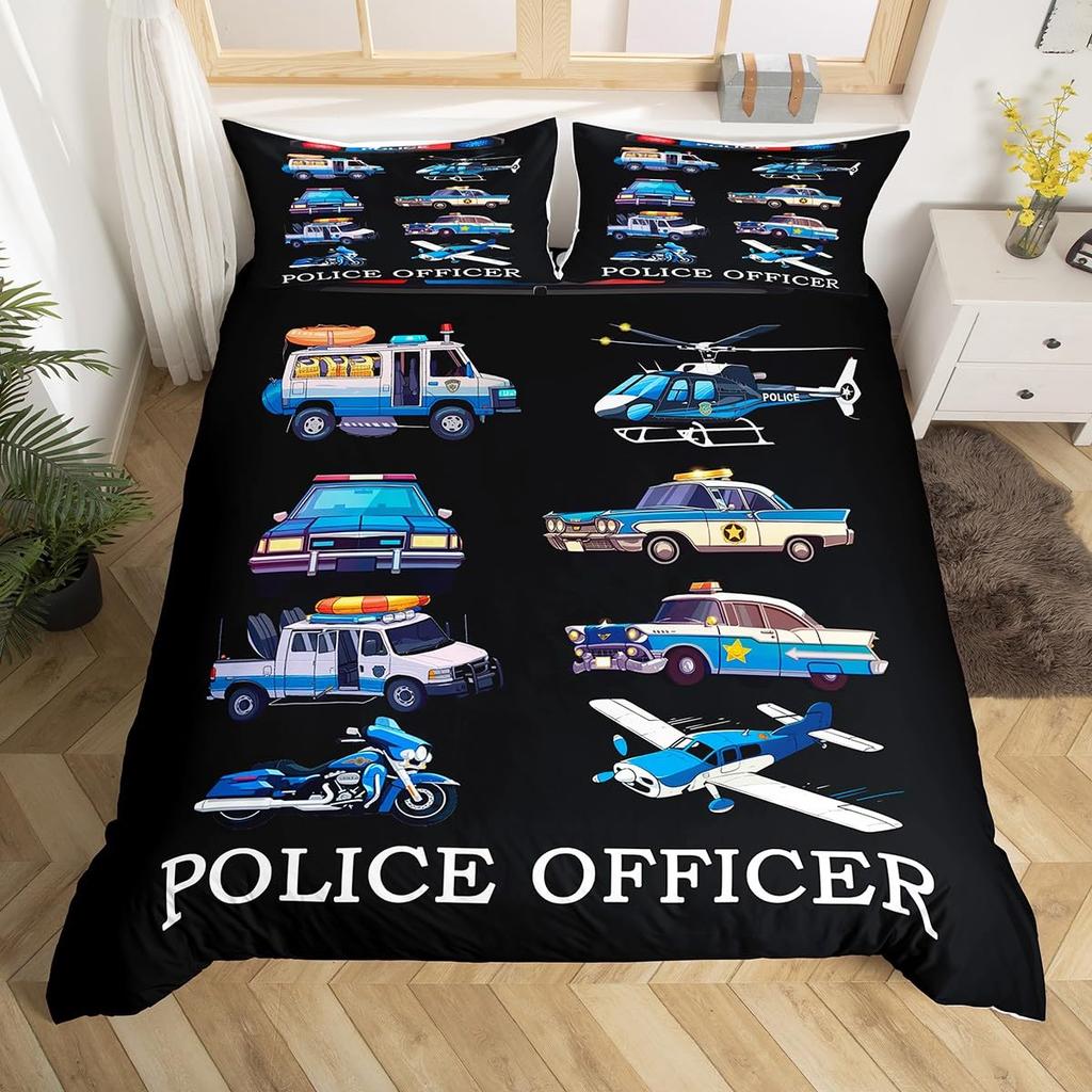 Bettbezug für Möchtegern-Polizisten Kinder Queen King Size Leichtgewicht Daunen Raumdeko 2 Kissenbezüge 1 Bettbezug Keine Steppdecke