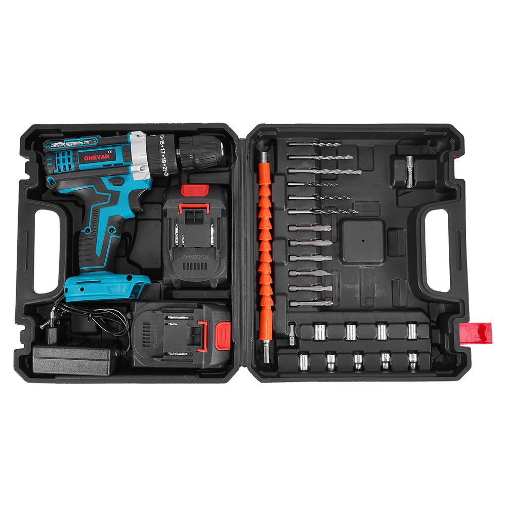 ONEVAN Electric Impact Drill 25+3 Torque 500W Cordless Electric Screwdriver Woodworking Power Tool For Makita 18V Battery Pin