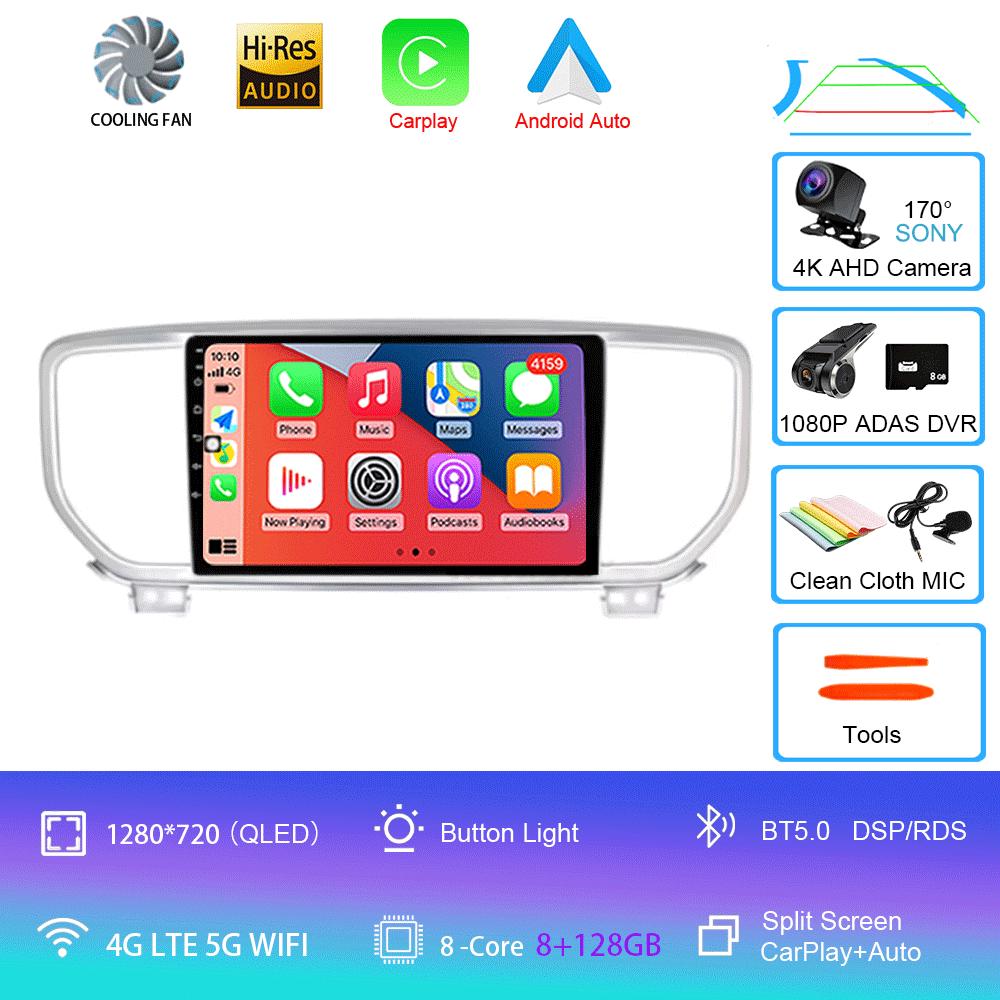 For Kia Sportage 4 QL 2018 - 2022 Car Radio Android 14 Carplay Navigation GPS Multimedia Player stereo wifi+4G Auto BT 360Camera