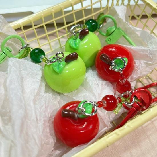 Keychain 3D Fruit Shape Keychain Pendant Red Green Fruit Charm Key Holder Mobile Phone Bag Hanging Ornament