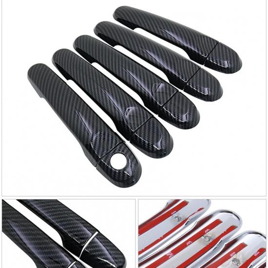 Black Carbon Fiber Door Handle Cover for Nissan Cube z12 2009~ 2015 2016 2017 2018 Car Accessories Stickers Trim Set Chrome