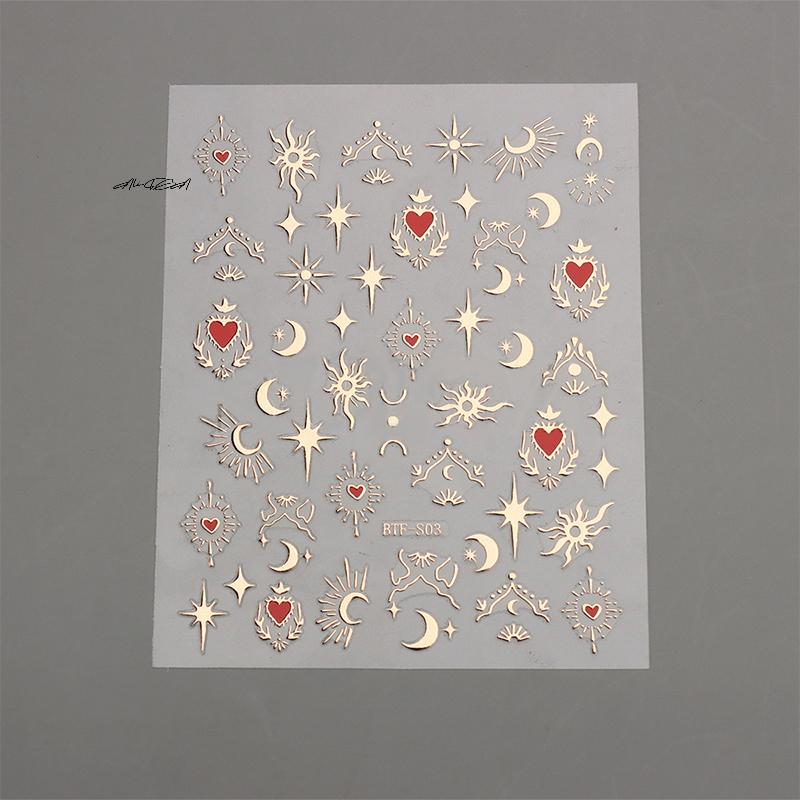 1 Sheet 3D Heart Nail Stickers with Butterfly Design for DIY Nail Art Valentine's Day Decorations Manicure Decals