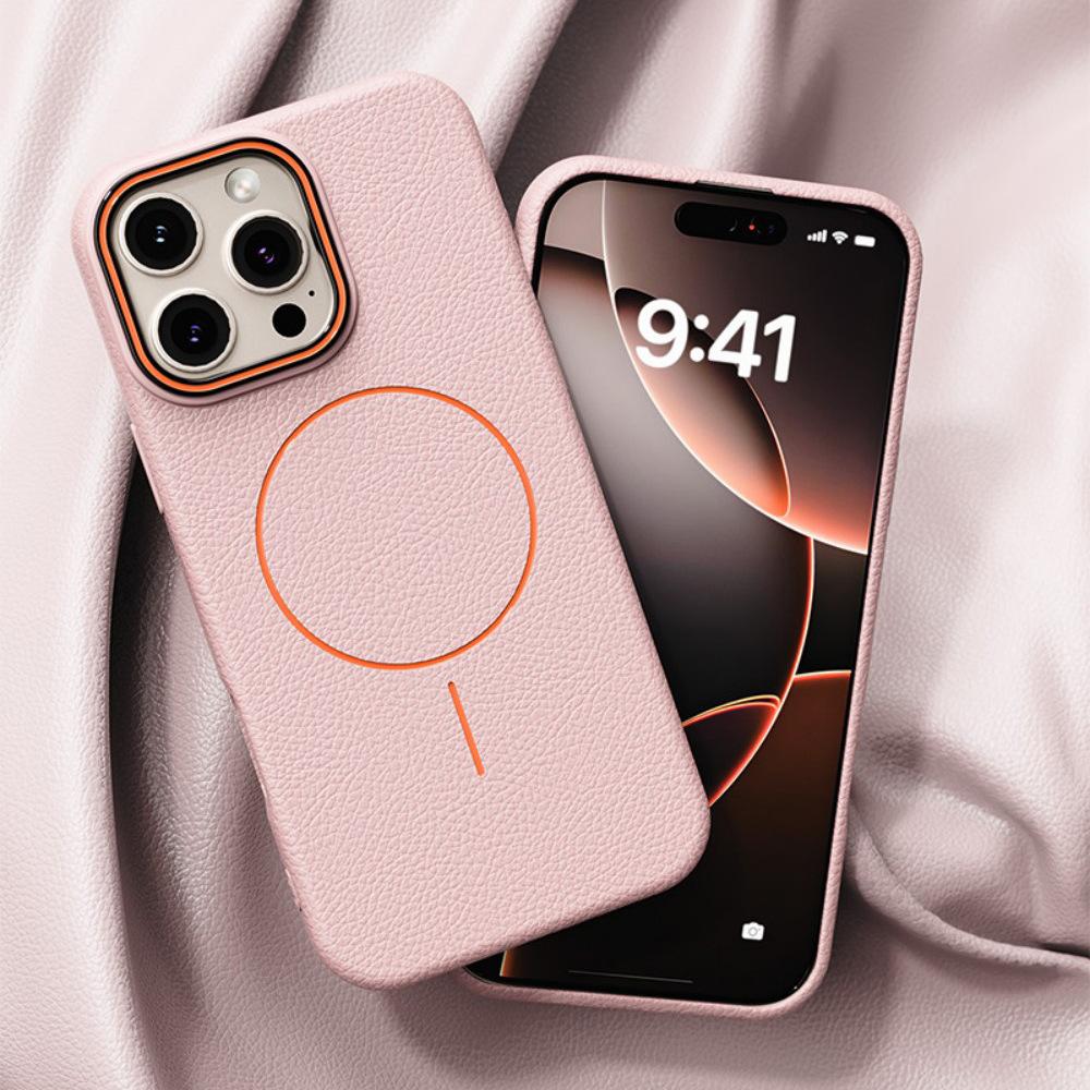 Für Apple 17 Promax Leder Handyhülle für IPhone 16 Luxus Magnetische Schutzhülle 15 Sturzsichere Hülle