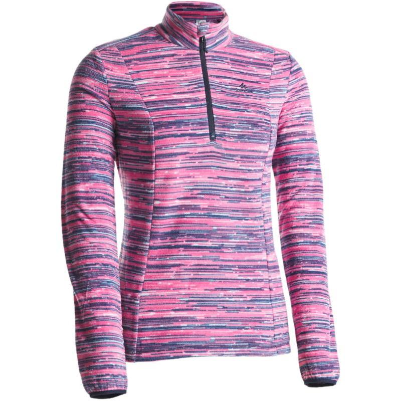 

DECATHLON MH100 Stand Up Collar Pullover Full Print Long Sleeve Mountaineering Fleece Jacket Women s Blue XS синий