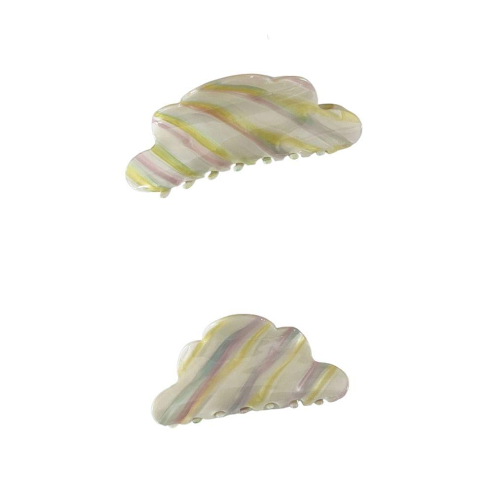 Personality Rainbow Cloud Acetic Hair Claw Stripe Geometric Stripe Shark Clip Large Size Colorful Rainbow Hair Clip Lady/Girls