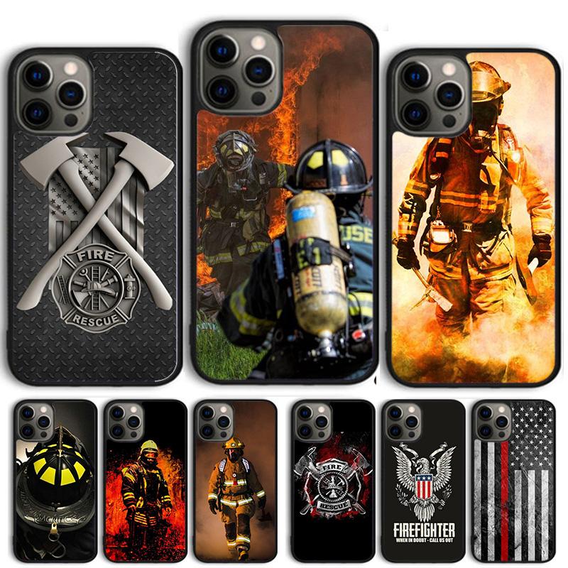 Fireman Firefighter Phone Case For iPhone 17 Air 15 16 Cover 11 13 14 Pro Max 12 Plus Max Fundas