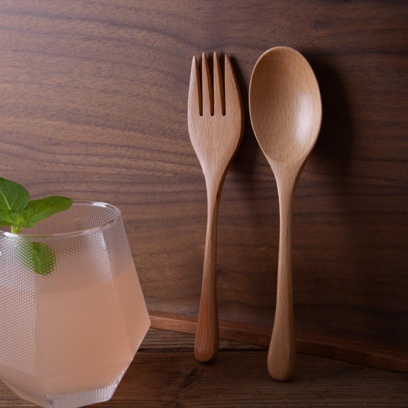 5/10pcs Wooden Spoon Soup and Fork Eco Friendly Products Tableware Natural Tableware for eating Serving Spoon