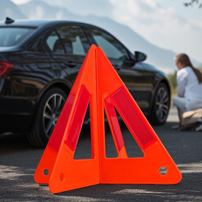 Foldable Reflective Warning Sign for Vehicle Parking and Safety Inspection