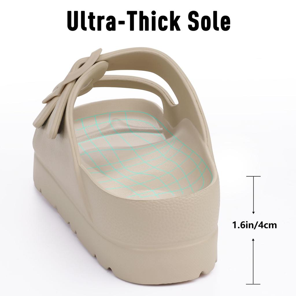 Fashion Crestar Women's Platform Sandals Outdoor Fashion Lightweight Beach Slippers With Arch Support Summer Comfort Slip On Home Slides