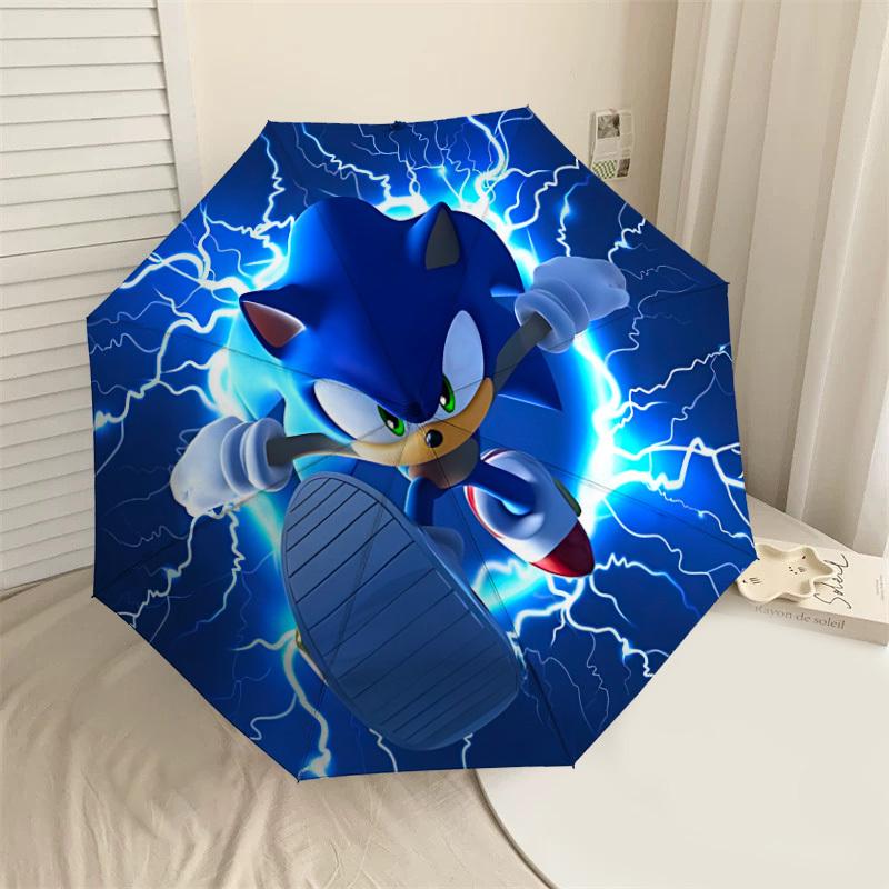 

1PC Sonic Lightning Umbrella-8-Rib Reinforced, Automatic Open, Lightweight & Durable, Cute Fashion Accessory for Outdoor, Beach or Casual Use, Beach U