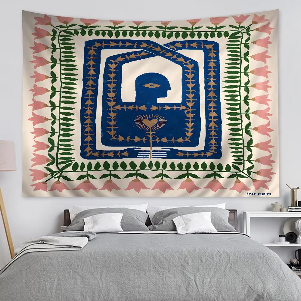Bohemian Ancient Egyptian Abstract Tiger Leopard Wall Hanging Tapestry Home Decor Dormitory Artwork Tarot Hippie Design