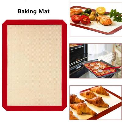 Silikon-Backmatten-Set für die Küche, antihaftbeschichtet, hitzebeständig, für Keksblätter, rote Backwerkzeuge für Brot, Pizza