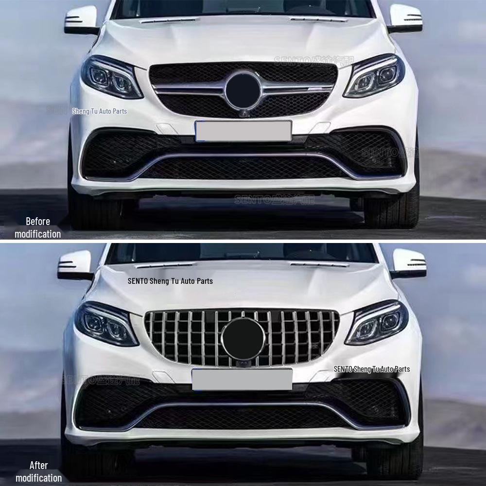 2015-2019 Mercedes-Benz GLE W166 GT Style Front Bumper Grille with Full Star Design