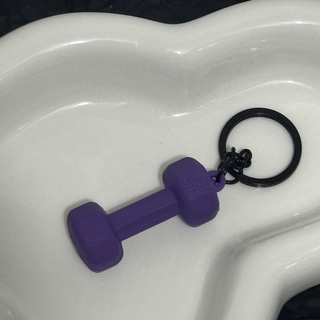 Miu Series Dumbbell Plate Keychain: Trendy Fitness Accessory & Sports Jewelry Gift