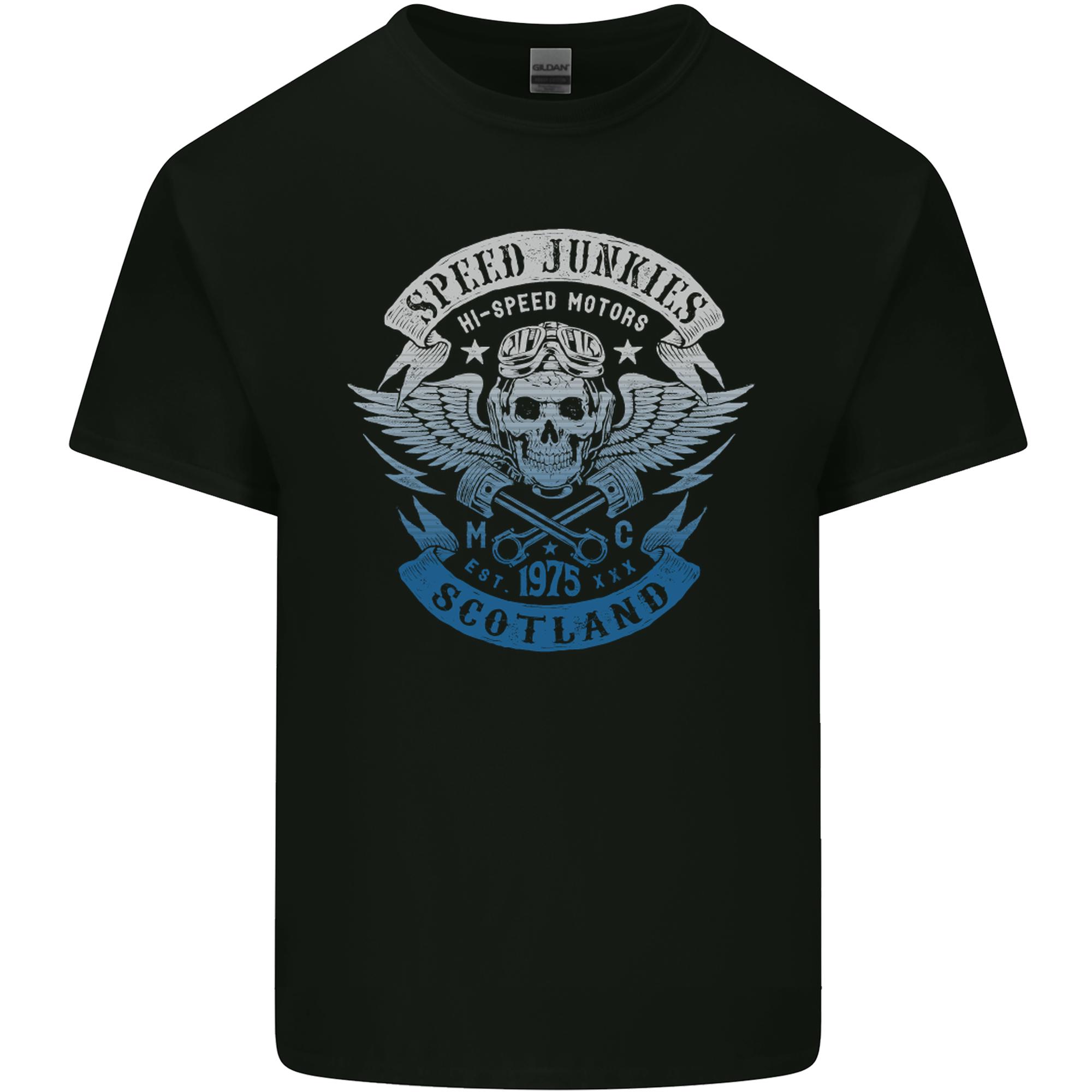 Scotland Speed Junkies Biker Motorcycle Unisexs Light Cotton TShirt S
