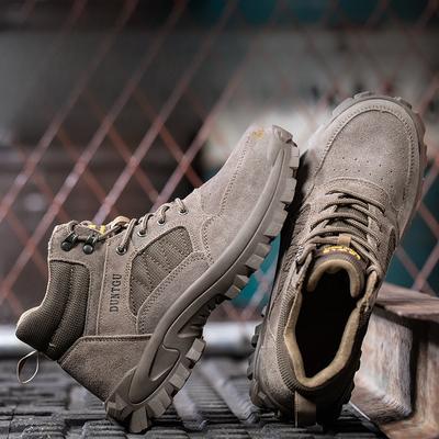 Labor Protection Shoes Men's Four Seasons Breathable Type Anti-Smashing and Anti-Penetration Steel Toe Cap Soft Bottom Safety Shoes