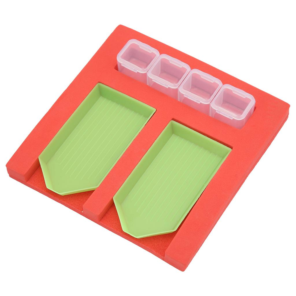 Rhinestone Tray Red Plastic Sponge DIY Rut Design Auxiliary Portable Saving Time Bead Tray for Jewelry Making