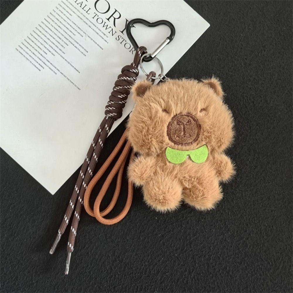 Soft Capybara Plush Doll Pendant Fluffy Kapybara Key Chain Plush Capybara Keychain Children Girl