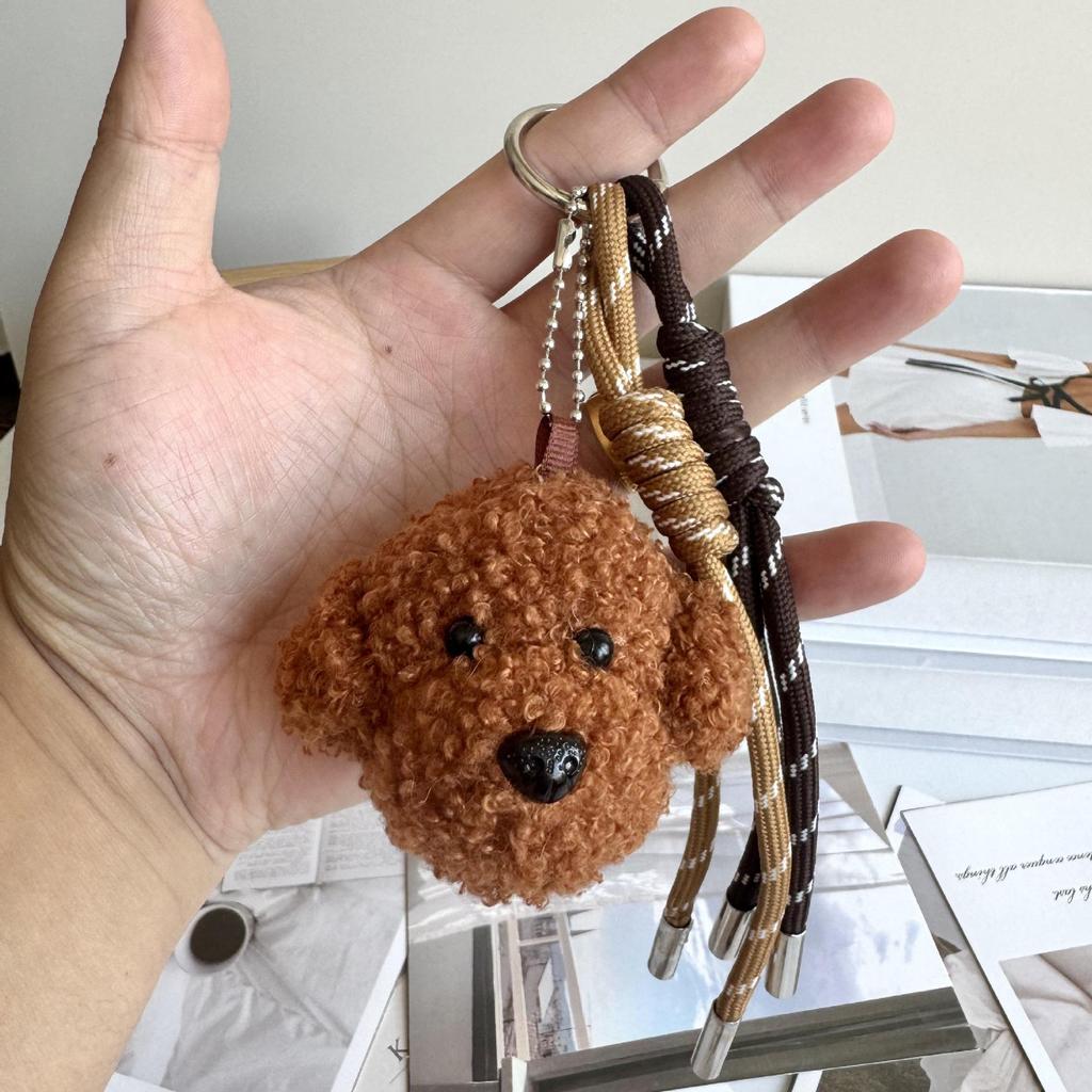 Miu Style Cute Plush Puppy Pendant - Cartoon Doll Charm for Bags & Keychains