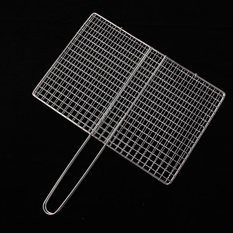 Barbecue Net Thickened Stainless Steel Grill & Vegetable Clip, Disposable Household Mesh Rack Grate