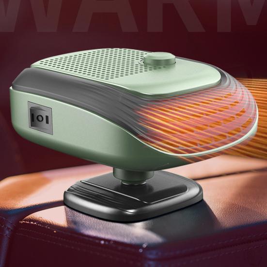 Car Heater Portable 2-in-1 Heated Cooling Fan Stable Heat Output Multi-Angle Air Supply Car Defroster Windshield Heater