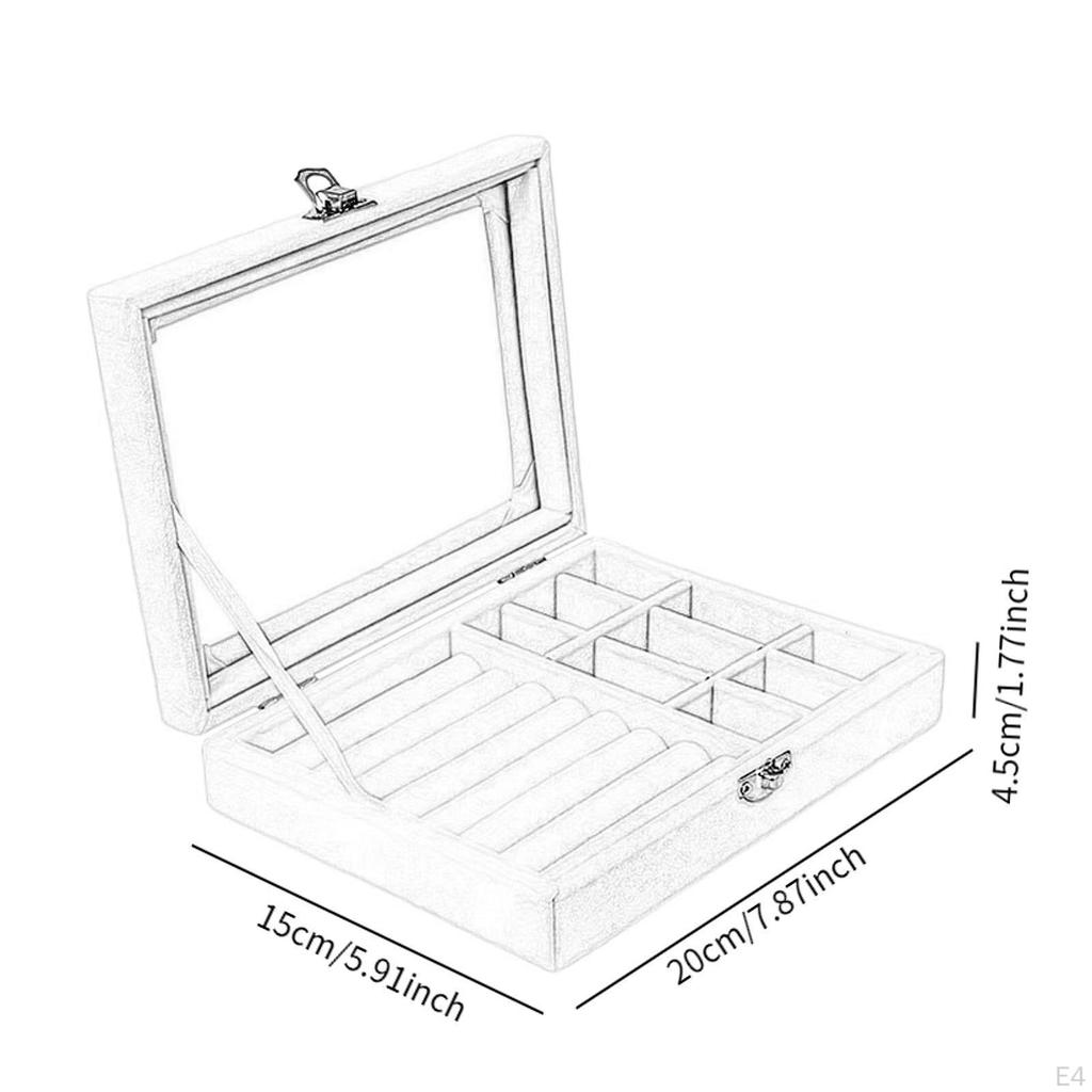 Jewelry Box Holder Decorative Removable Divider Organizer Storage Case for Bedroom Dresser