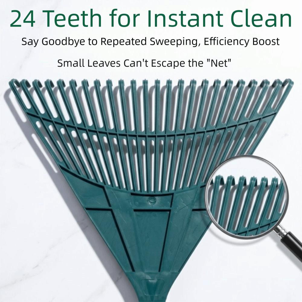 Plastic Grass Rake High Strength High Hardness Leaf Rake Portable Compact Heavy Duty Gardening Tool Narrow Space Gardening