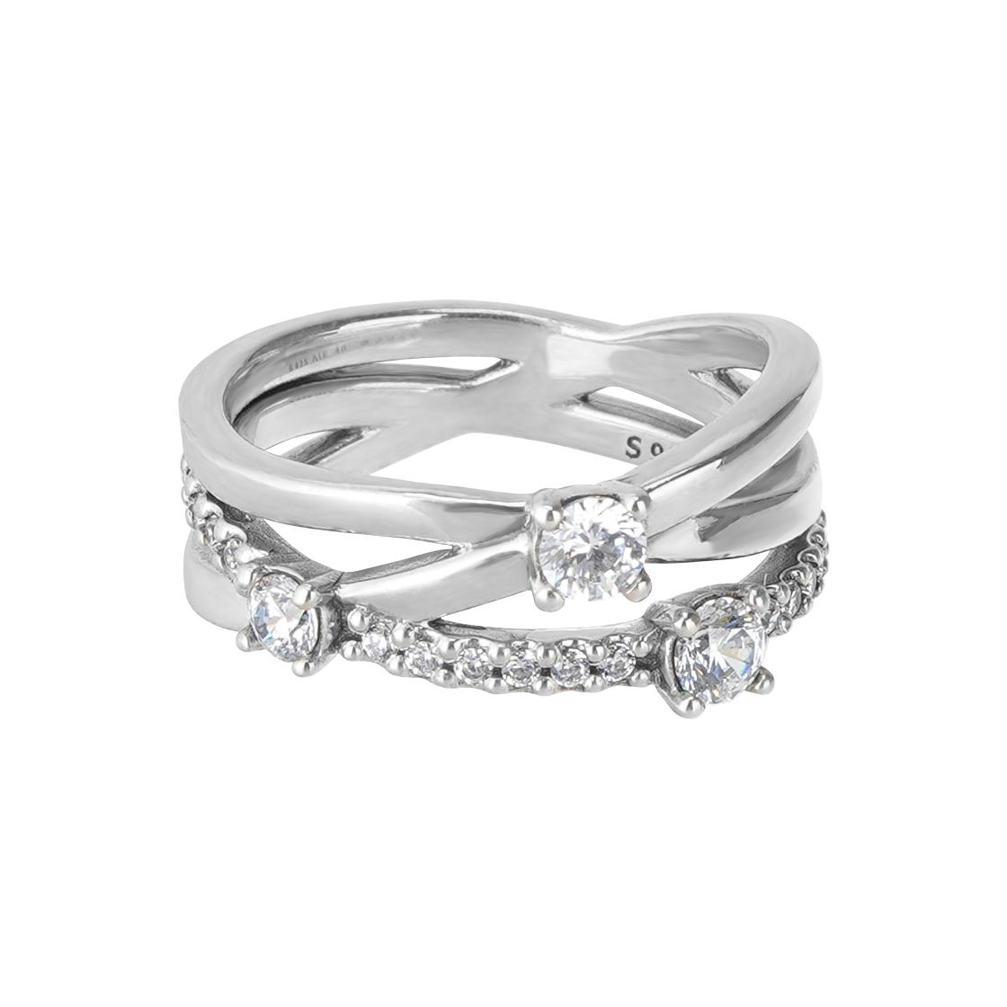 Pandora Shining Three Rings 925 Silver Ring Women rings 199400C01 52