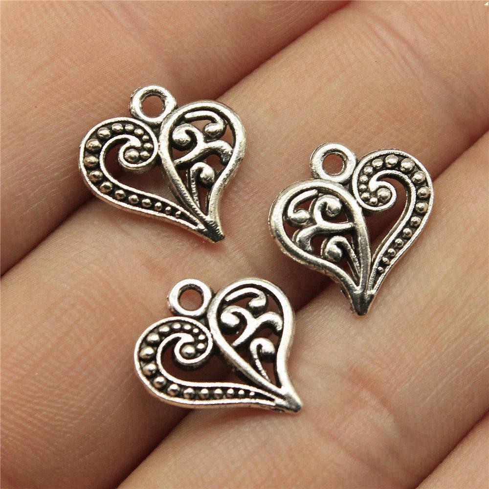Charms Peach Heart Love Pendants Wedding Jewelry Findings QC094