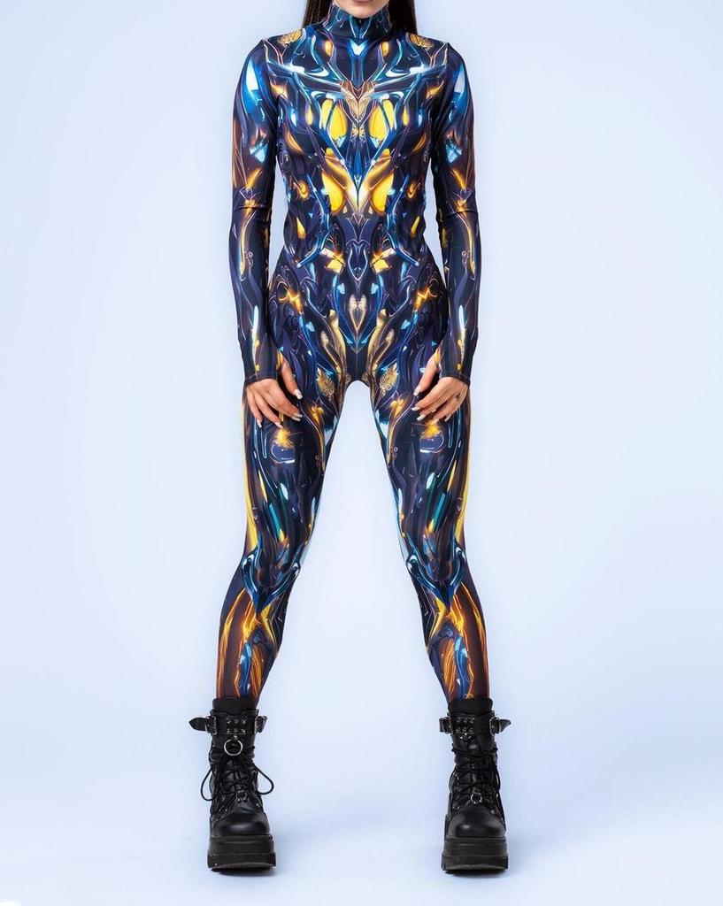 European Fantasy Halloween Costume Jumpsuit With 3d Digital Print For Cosplay Enthusiasts