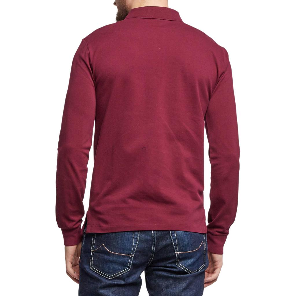 Polo Ralph Lauren SS24 Embroidered Long Sleeve Polo Shirt With Collar And Small Pony Logo Men tops Burgundy 710720846-006