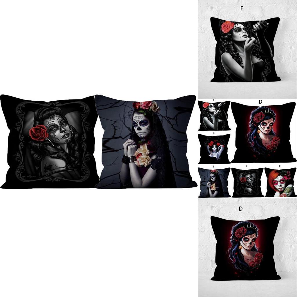 Vintage Horror Print Cushion Cover Perfect For Halloween Festivities