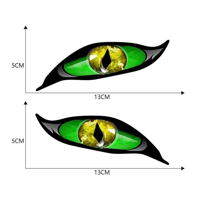 2pcs Car Sticker Evil Eye Pvc Zombie Sunscreen Waterproof Decal for Rearview Mirror 13cm*5cm