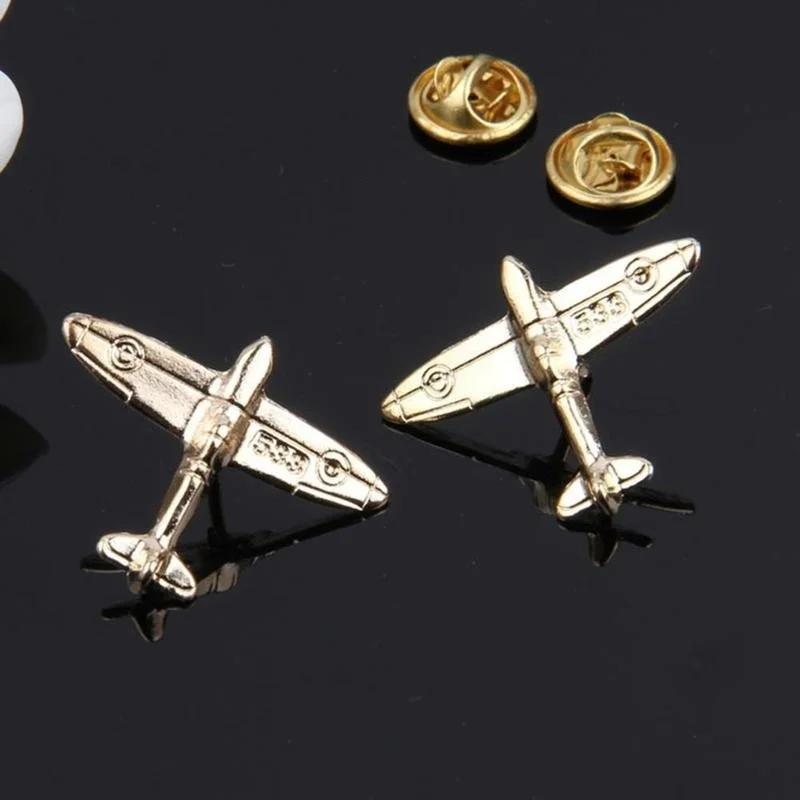 Two Aircraft Alloy Airplane Pins Children's Lovely  Brooch Clothes Cowboy Bag Holiday Gifts Shoes Bags Badges Customized