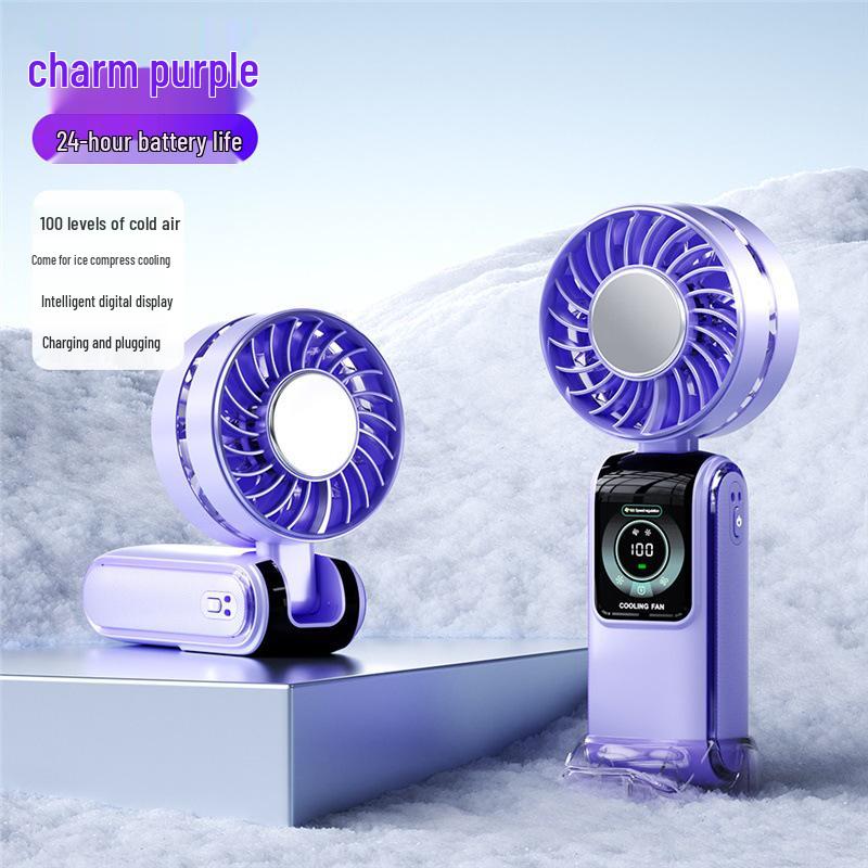 

2026 Portable Neck-Hanging Handheld Fan: Digital Display, Ice Pack, High-Speed Semiconductor Cooling, Foldable Design. Ice Pack Cooling/Foldable Neck-Hanging