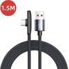 100W 6A Type C Gaming Cable, 90° Right Angle USB A to USB C Nylon Braided Fast Charging Data Cord for Samsung Xiaomi Huawei